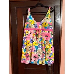 Wantdo Women Floral Swim Dress One Piece Swimsuit Multicolor Plus Size 26W-28W